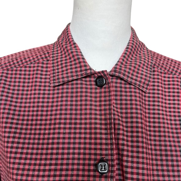 Woolrich Women’s Size M Red Black Checkered Button Up Shirt Outdoor Gorpcore - Picture 3 of 11